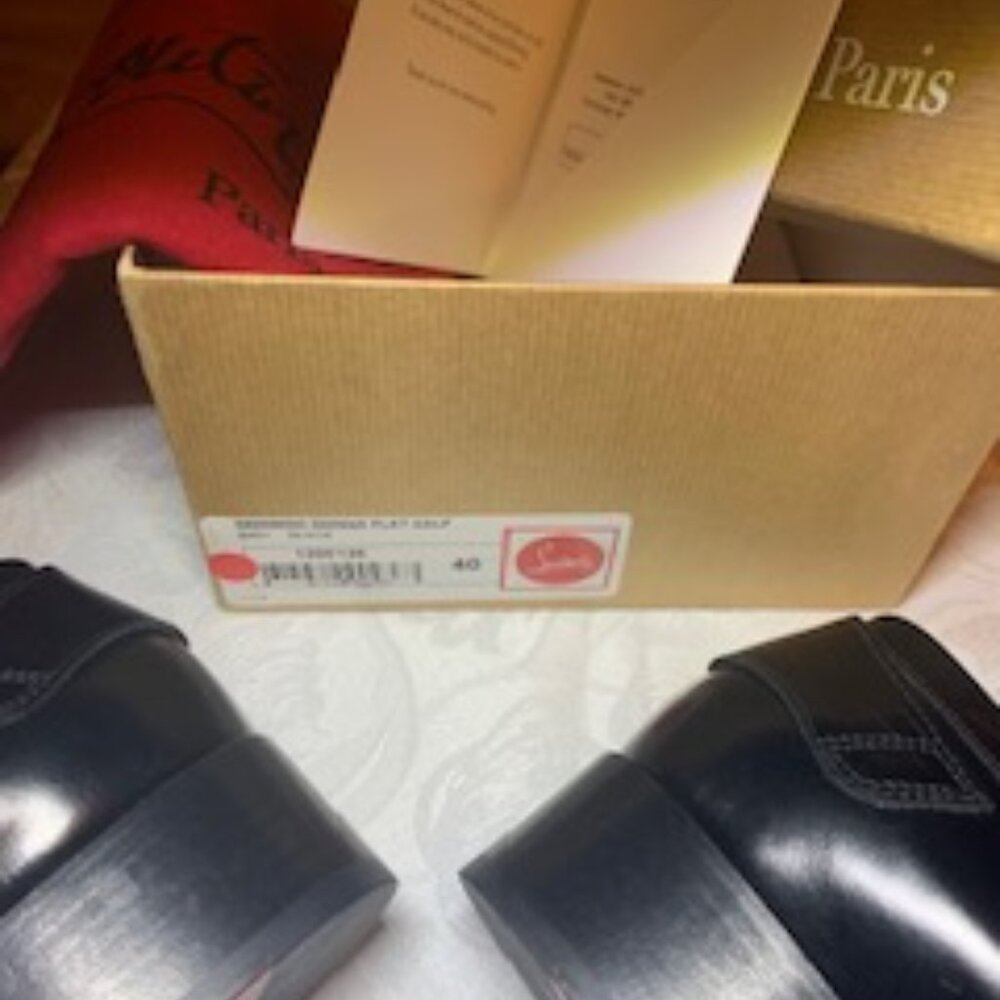 Christian Louboutin Monmoc Donna Flat Calf size 40 (US 10) Black Loafer